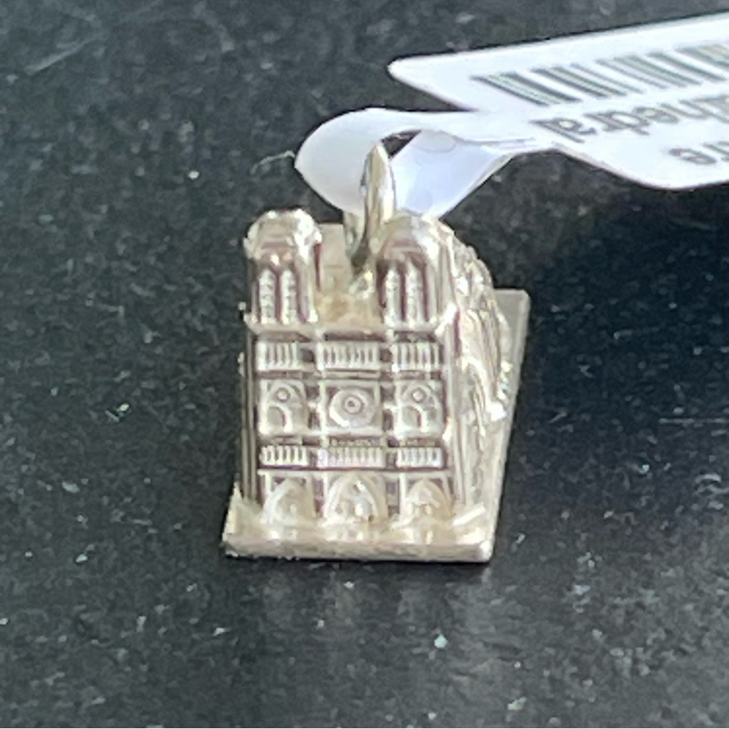 Sterling Silver 925 Notre Dame Cathedral Charm Pendant